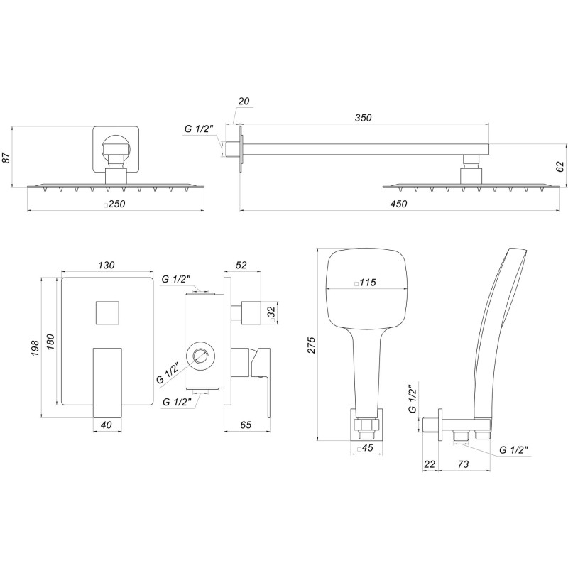 Душевая система Globus Lux GLM-205-BB-SMART