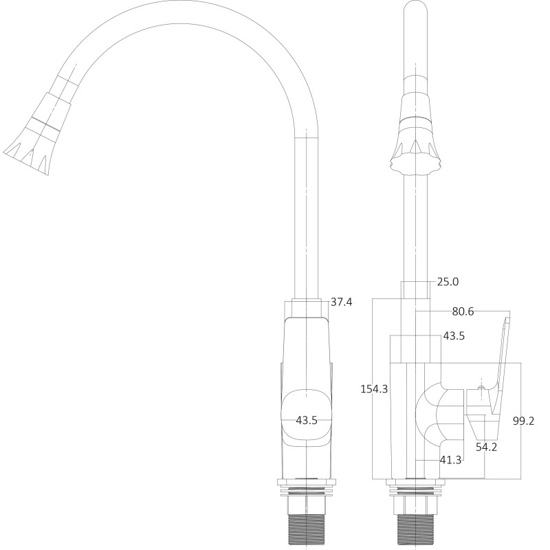 Смеситель для кухни Globus Lux BONN GLB-0203SA-B01