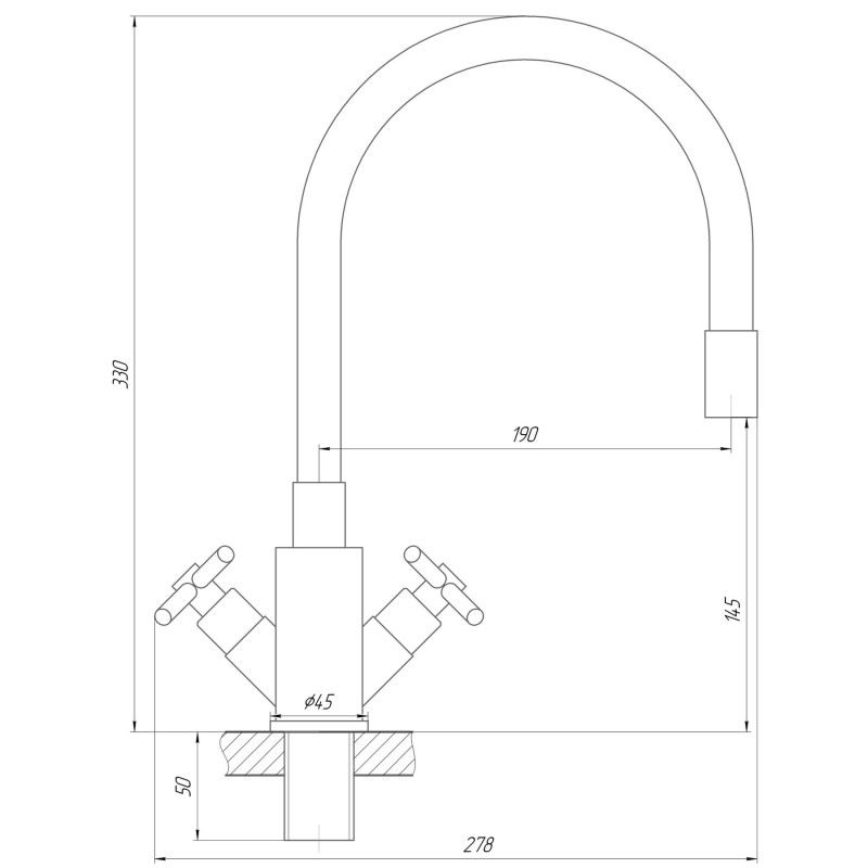 Смеситель для кухни Globus Lux DUKAT SD4-203SB