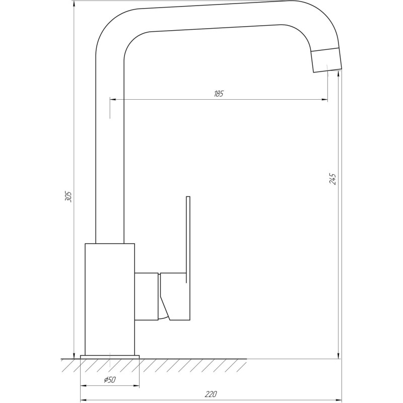 Змішувач для кухні TOPAZ BARTS TB 07423-H36, Шланги TAQ-M1055