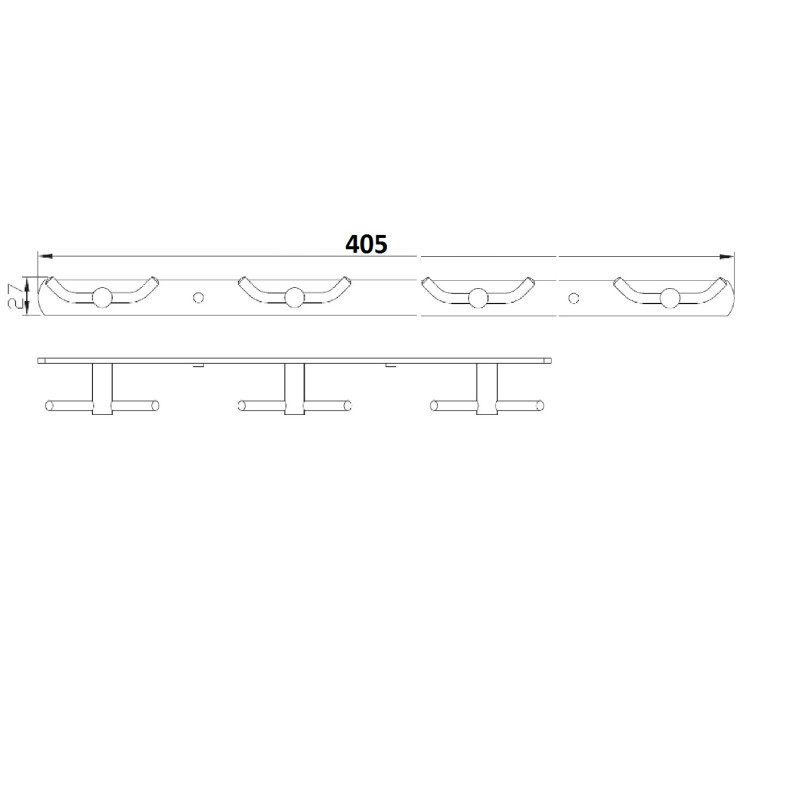 Планка з гачками подвійними 4х2 Globus Lux RM 1503-4