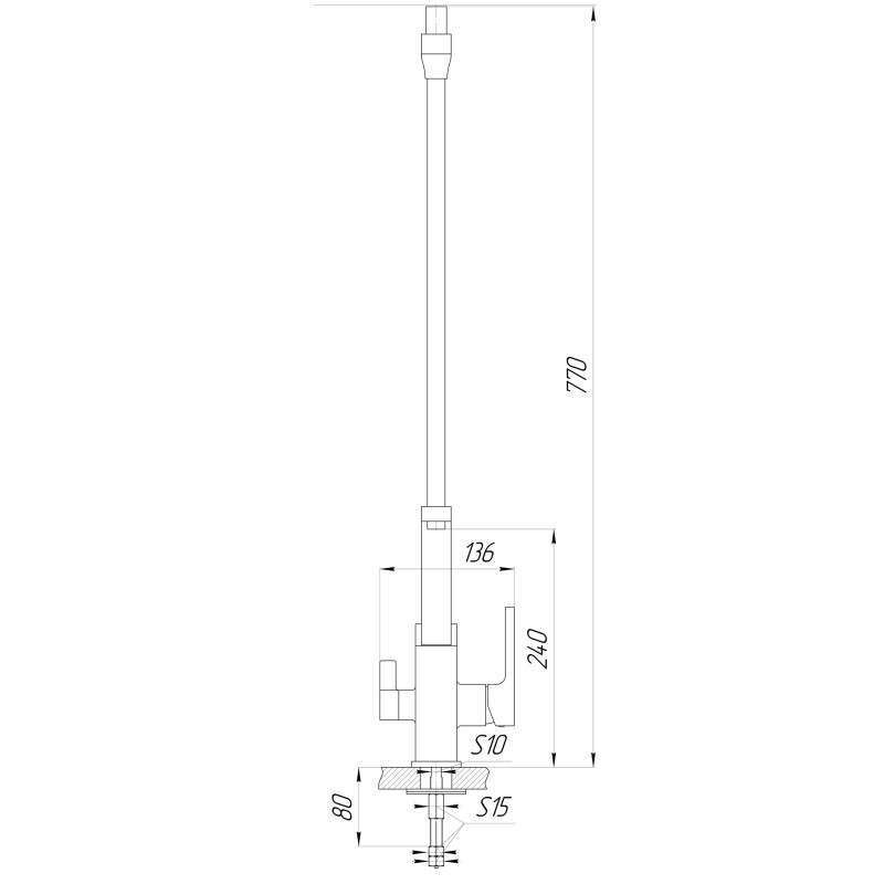 Змішувач для кухні під осмос Globus Lux PIANO GLPN-0900-10-BB