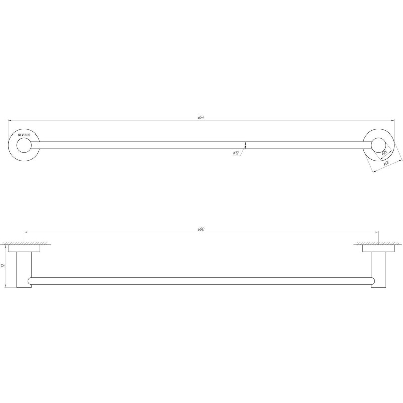Держатель полотенец Globus Lux SS 8402-60 SUS304