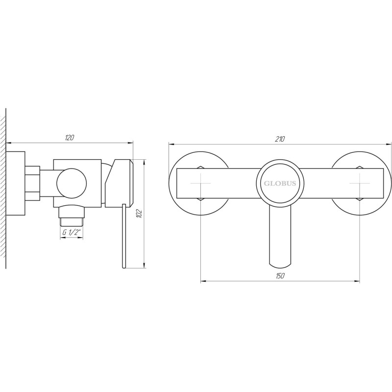 Смеситель для душа Globus Lux WIEN SBT2-105