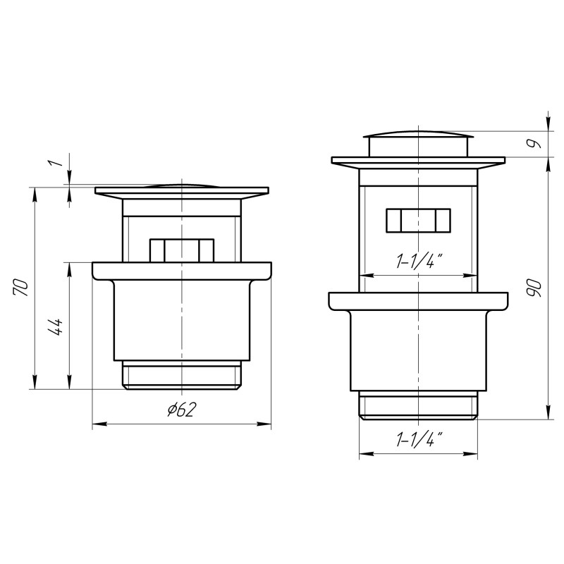 Донный клапан Globus Lux HG-041S-S- BR (Click-clack)