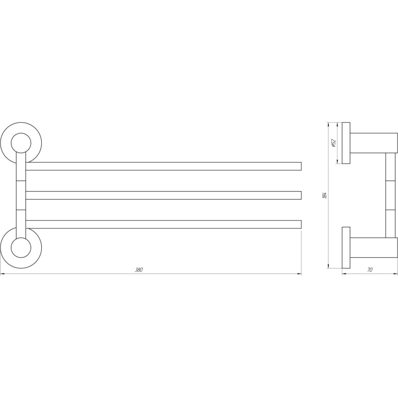 Держатель полотенец Globus Lux SS 8431-3  SUS304