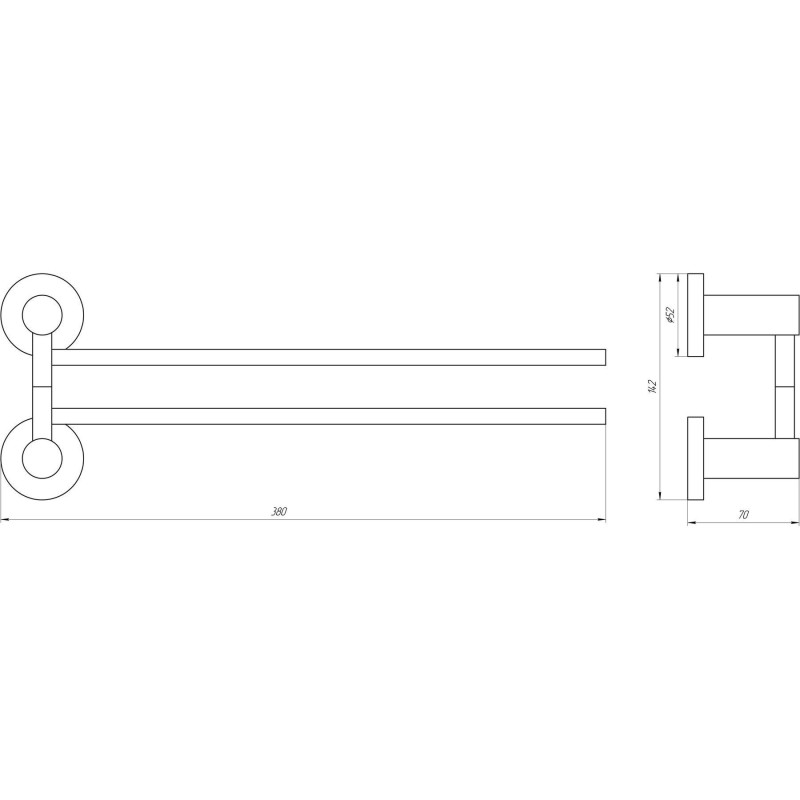 Держатель полотенец Globus Lux SS 8431-2  SUS304