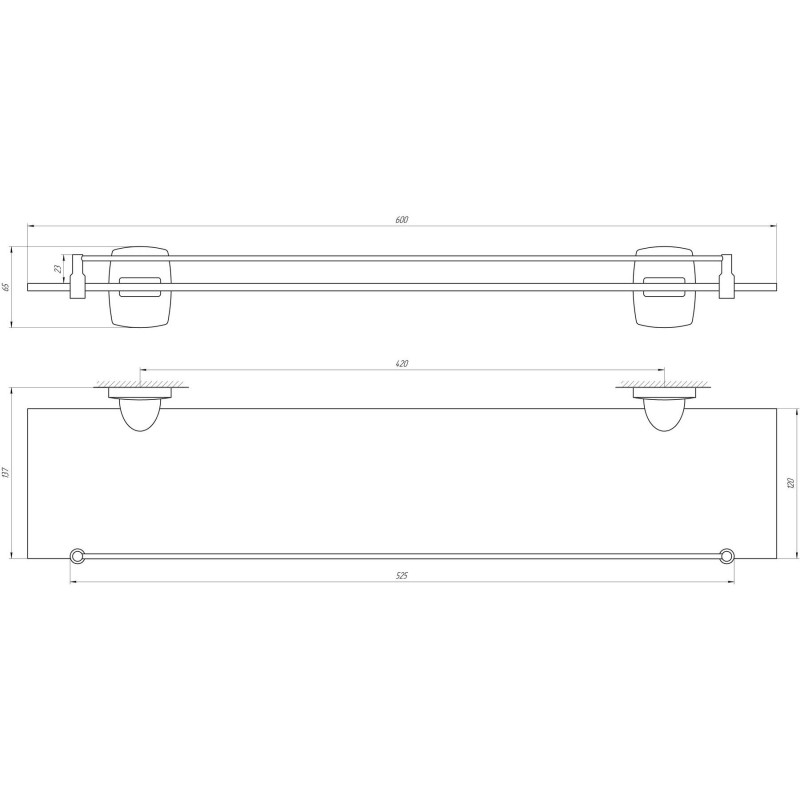 Полиця скляна Globus Lux RM 1702