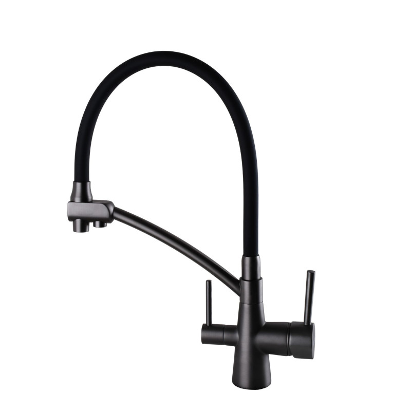 Смеситель для кухни под осмос Globus Lux LAZER GLLR-0700-11-GRAPHITE