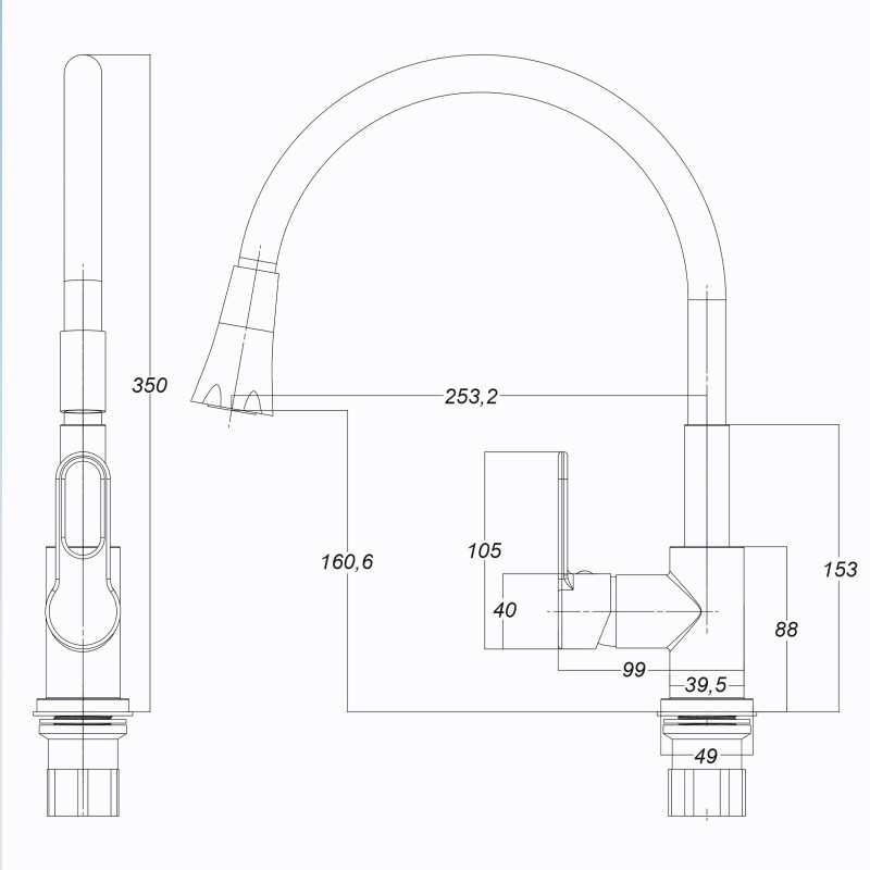 Смеситель для кухни Globus Lux Dolly GLD-0203LA-B01