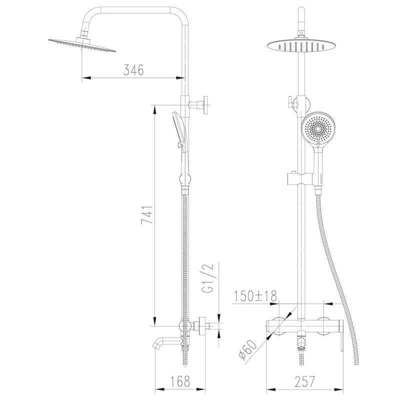 Душевая система TOPAZ LOFT TLF 32102-H75-C