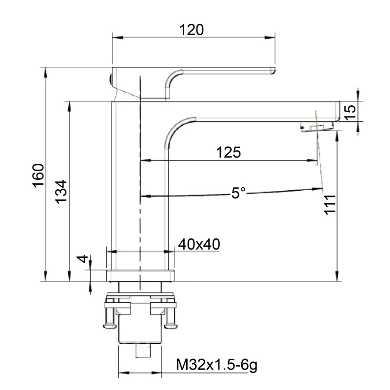 Смеситель для умывальника Globus Lux PIANO GLPN-0401