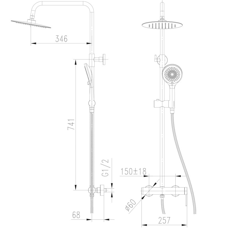 Душова система TOPAZ LOFT TLF 32702-H75-C