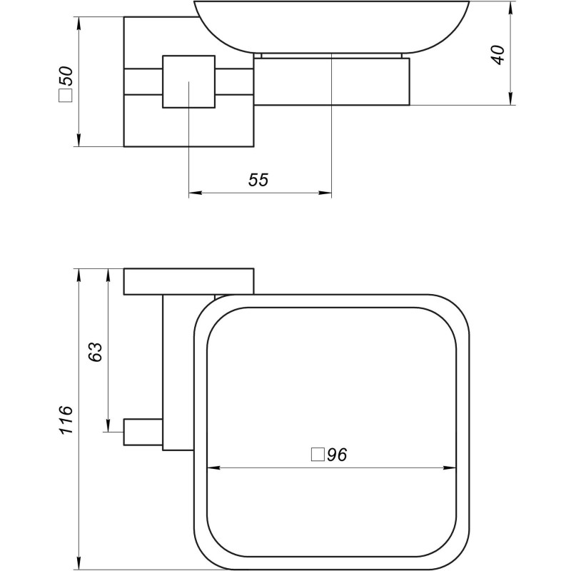 Мыльница одинарная Globus Lux SQ 9408