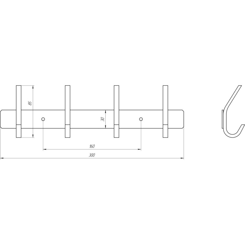 Планка с крючками Globus Lux SQ 9435-4 SUS304