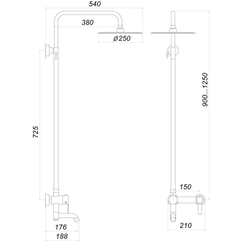 Душевая система Globus Lux WIEN SBT2-SH-02