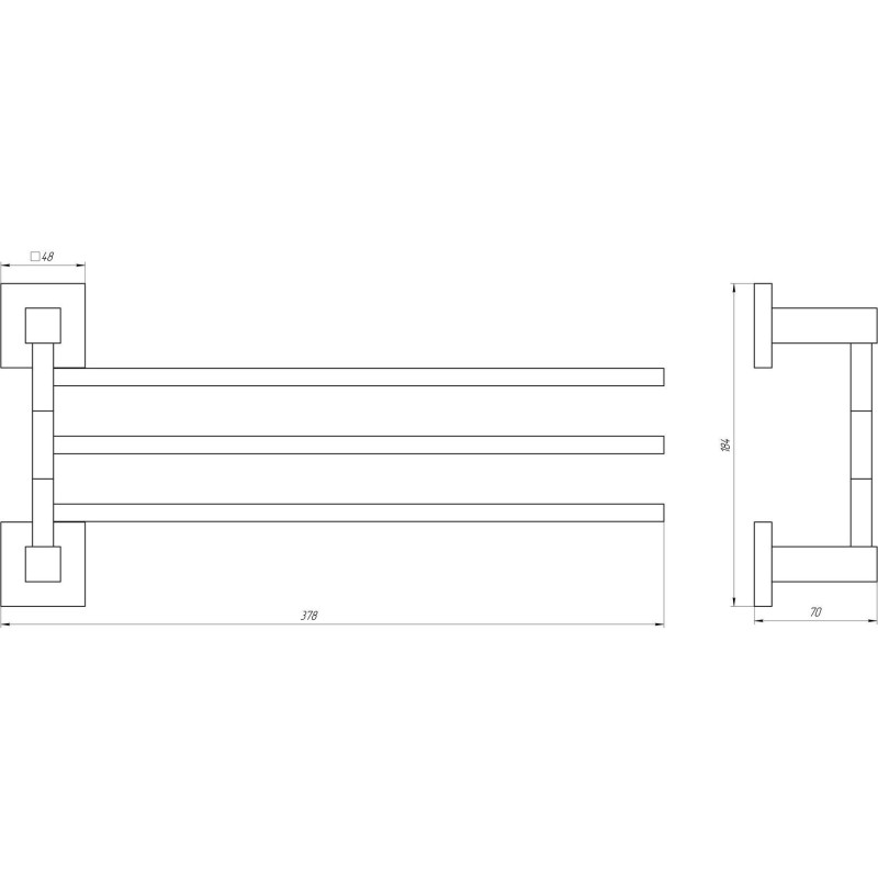 Держатель полотенец Globus Lux SQ 9431-3  SUS304