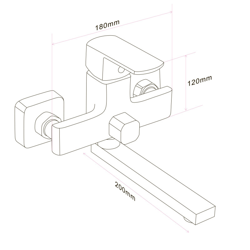 Смеситель для ванны Globus Lux ALFA GLAL-0102N