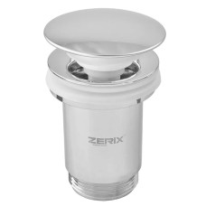 Донний клапан для раковини Zerix BV-01 1 1/4'' з переливом автоматичний СLICK-СLACK (Колір хром) (ZX6017)