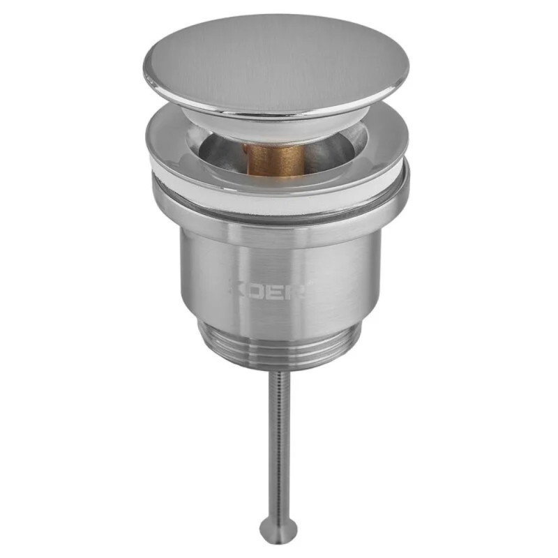 Донный клапан для раковины Koer PW-11-02 1 1/4'' универсальный (с/без перел.) СLICK-СLACK SS COLOR (KR5792)
