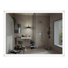 Зеркало Mixxus FLAT MR04-100x60 с Led Touch, Anti-fog, димером, регулятором яркости, часами (MI6008)
