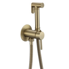 Змішувач для гігієнічного душу Mixxus Premium Hans 002-A Inner Brushed Gold з лійкою (Матове золото) (MI6922)