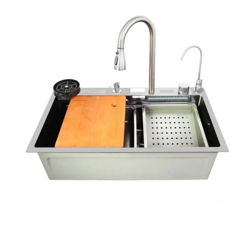 Мойка многофункциональная Zerix ZH7546-SET-07.SUS304 DECOR со встроенным смесителем (ZX5684)