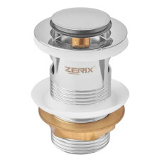 Донний клапан для раковини Zerix BV-05 1 1/4'' з переливом автоматичний СLICK-СLACK (Колір хром) (ZX6022)