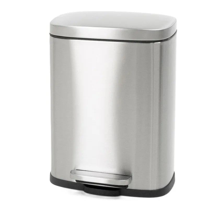 Мусорное ведро с плавным закрытием прямоугольное Mixxus Bevel-TC0105 SS Color 5л цвет нержавейка (MI7086)