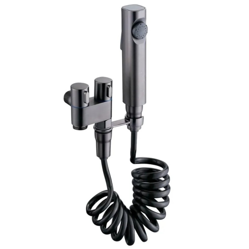 Кран для гигиенического душа и бачка унитаза Mixxus AVT-01 GRAPHITE с лейкой (MI6837)