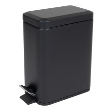 Мусорное ведро с плавным закрытием прямоугольное Zerix Sansa-TC0105 Black 5 л цвет черный (ZX5894)