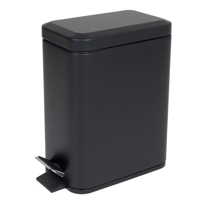 Мусорное ведро с плавным закрытием прямоугольное Zerix Sansa-TC0105 Black 5 л цвет черный (ZX5894)