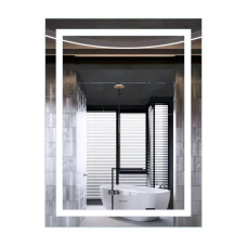 Зеркало Mixxus Premium FLASH MR21-60x80 с Led Touch, Anti-fog, димером, регулятором яркости, часами (MP6617)