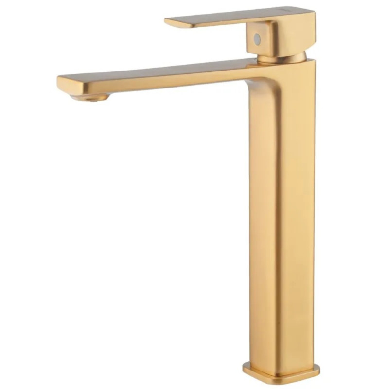 Змішувач для умивальника високий Haiba KUBUS 001 (HIGH) BRUSHED GOLD (HB9623)