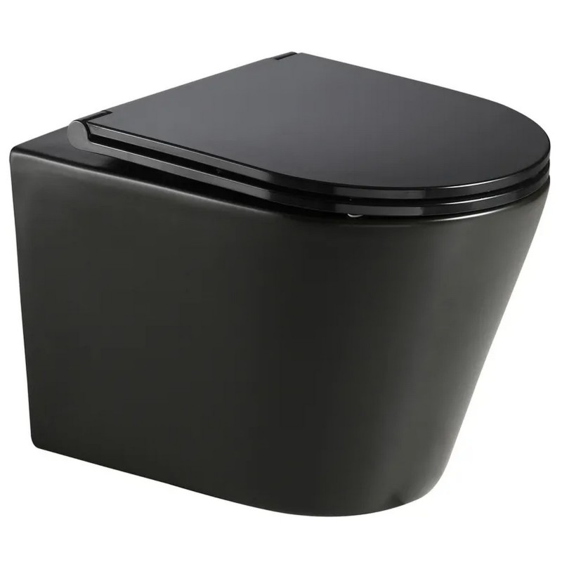Подвесной унитаз Mixxus Premium BEVEL-0301-T3 BLACK 515х355х365mm, система смыва TORNADO 3.0 (MP6595)