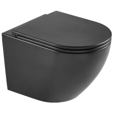 Унитаз подвесной Mixxus Premium Ellipse-0303-R Black 520x365x360mm, система смыва RIMLESS (MP6464)