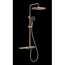 Душевая колонна с термостатическим смесителем Mixxus Premium SPACE-009-J Brushed gold, 3 режима (MI6541)