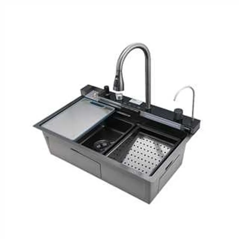 Мойка многофункциональная Mixxus MH7546-SET-06 Micro Decor Graphite со встроенным смесителем из нерж.стали (MI8414)