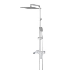 Душевая колонна KOER KB-58007-04 со смесителем водопад, 3 функции (Цвет хром+белый) (KR5161)