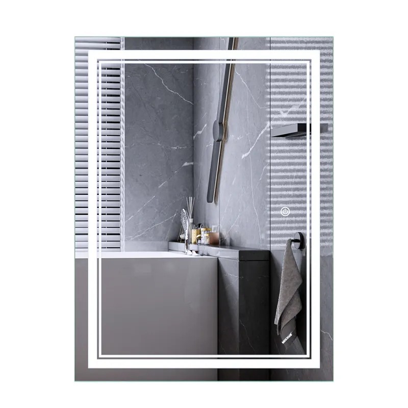 Зеркало Mixxus Premium QUADRO MR20-90x70-Reverse с Led Touch, Anti-fog, димером, регулятором яркости (MP6621)