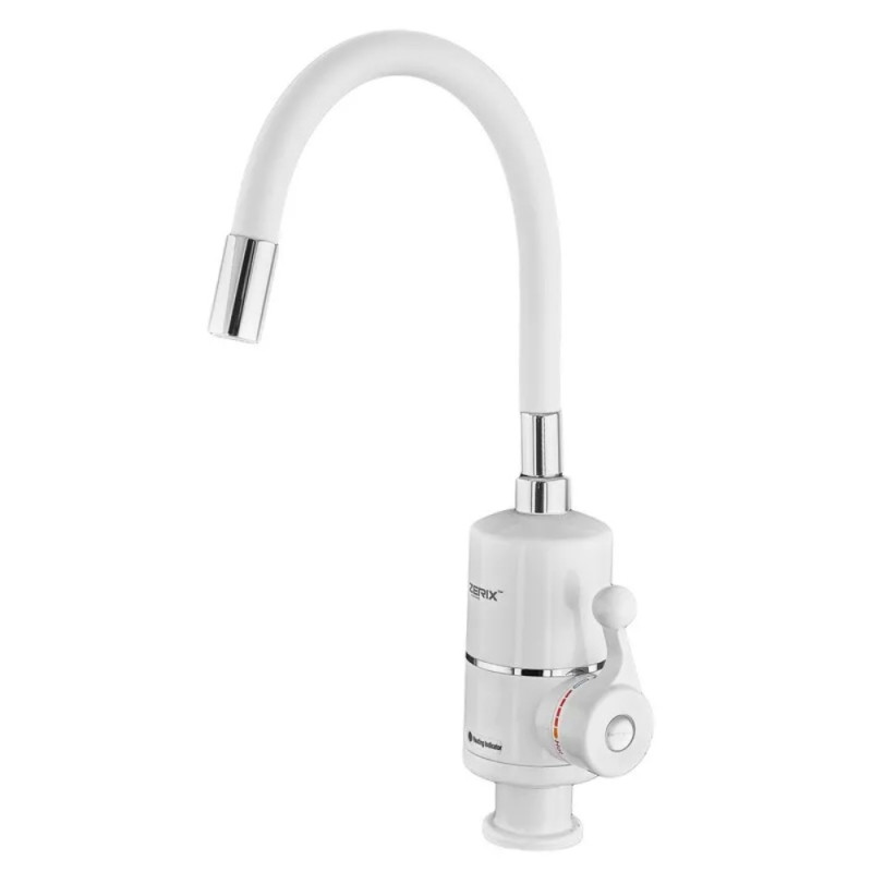 Проточный водонагреватель Zerix ELW06-F-WHITE 3,3 kW силиконовый излив, на мойку (ZX5857)