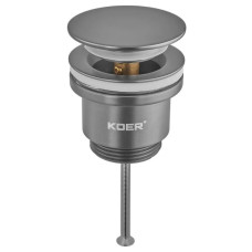 Донный клапан для раковины Koer PW-11-07 1 1/4'' универсальный (с/без перл) СLICK-СLACK (Цвет графит) (KR5793)