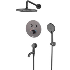 Встраиваемая душевая система с термостатом Koer KB-67012-05 (Цвет черный) (KR4729)