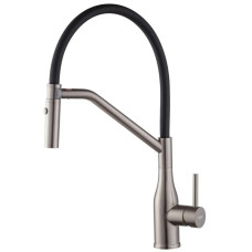 Смеситель для кухни Koer KI-70026-07 с черным силиконовым изливом (KR5211)