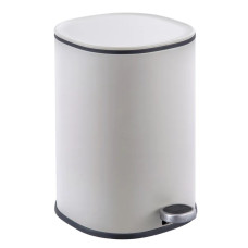 Мусорное ведро с плавным закрытием овальное Zerix Prime-TC0105 White 5л цвет белый (ZX5901)