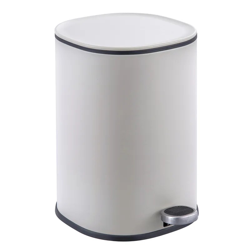 Мусорное ведро с плавным закрытием овальное Zerix Prime-TC0105 White 5л цвет белый (ZX5901)