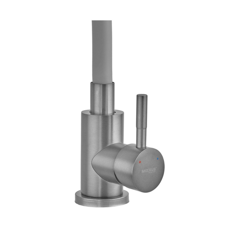 Смеситель для кухни MIXXUS SEO-011 GRAPHITE REFL.GRAY с силиконовым изливом из нерж.стали SUS304, цвет графит (MI8225)