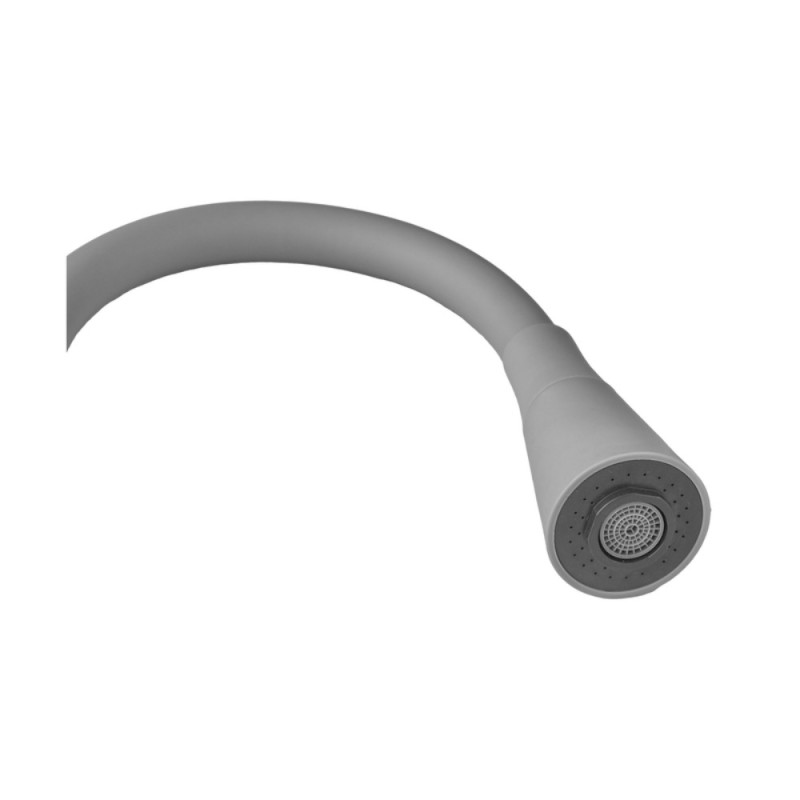 Смеситель для кухни MIXXUS SUS-011-T REFL.GRAY с силиконовым изливом из нерж. стали SUS304, излив серый (MI8227)