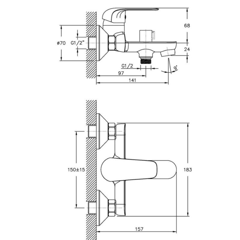 Смеситель для ванны Haiba Dario 009 (HB0873)