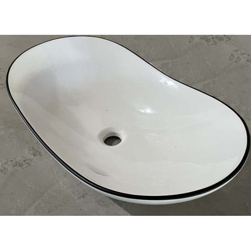 Раковина накладная Mixxus Premium WAVE-0105 EDGE BLACK 620х360х160mm (MP6556)